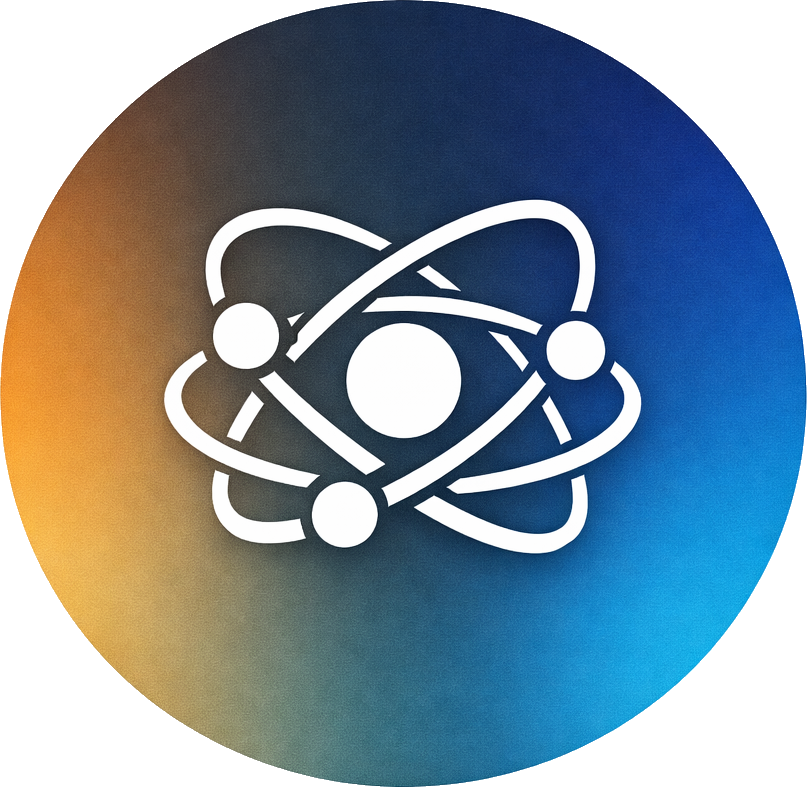 a white outline an atom