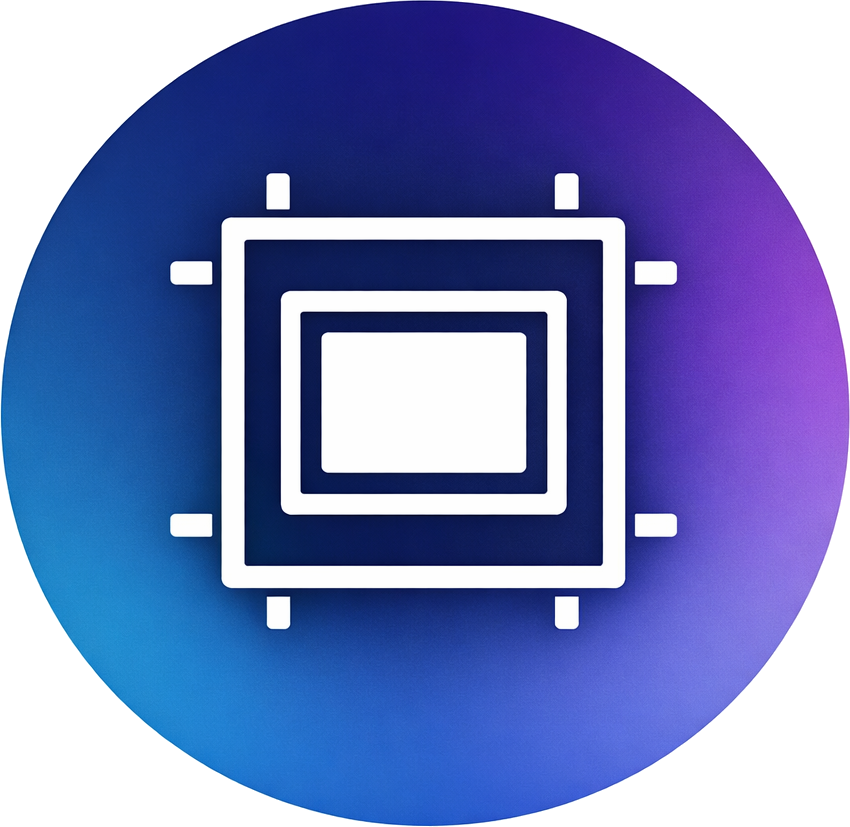 a white outline of an image sensor chip