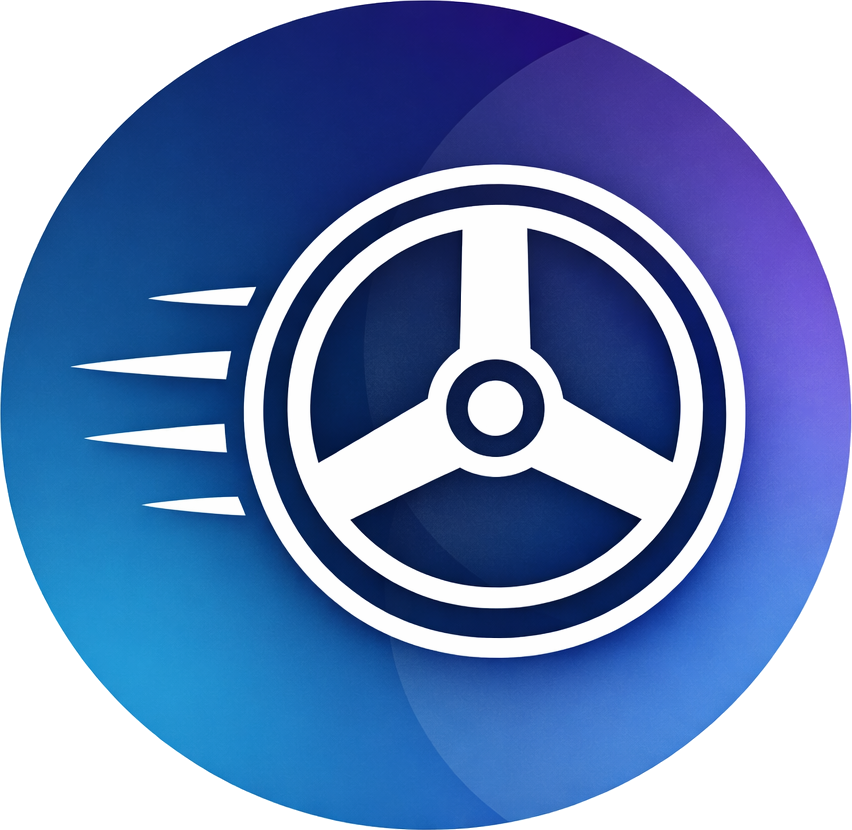 a white outline of a wheel with motion indicators